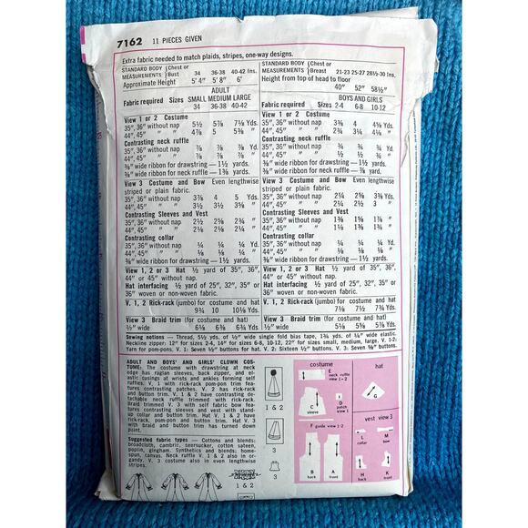 Simplicity 7162 adult clown jester pantomime costume size small 34 - Picture 3 of 6